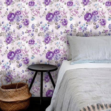 papel de parede com flores roxo