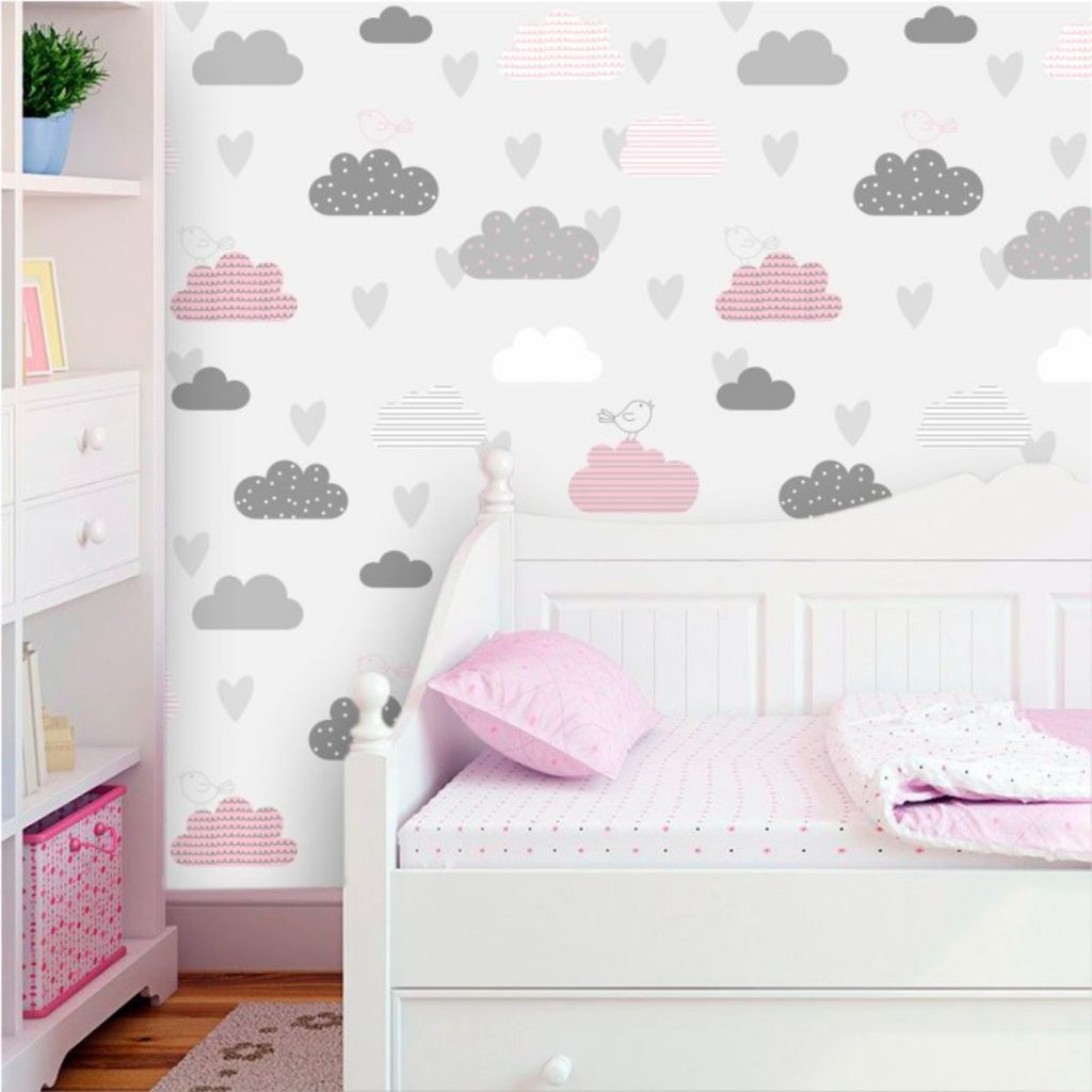 Featured image of post Papel De Parede Quarto De Bebe Feminino No quarto o papel de parede pode ser aplicado numa parede de destaque